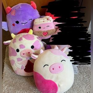 ☎️NWT Valentines Day Bundle Squishmallows FTM 8” Atwater Evangelica Jenny plush